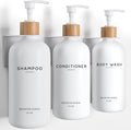 White Shampoo and Conditioner Dispenser Set Wall Mounted by Brighter Barns by BrighterBarns