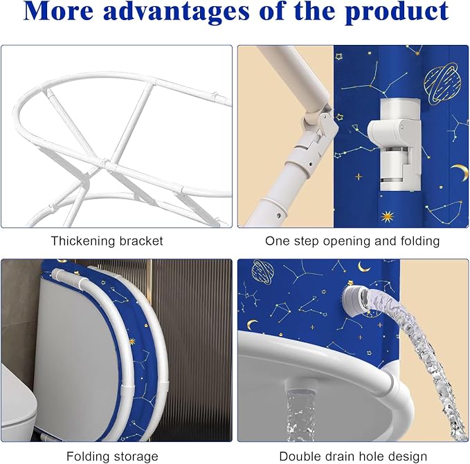 Portable Tub for Adults, Large Collapsible Foldable Bathtub 56in Length - Image 7