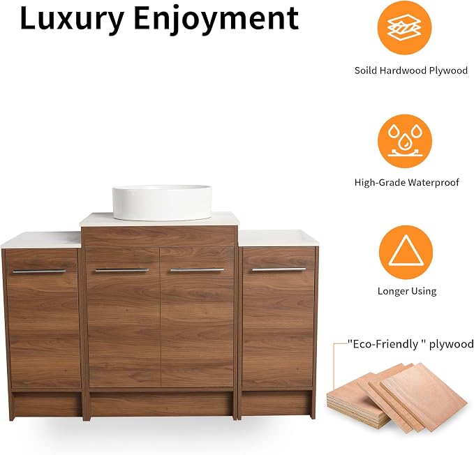 48 Inch Bathroom Vanity with Sink, Mordern Bathroom Vanity, Single Sink - Image 7