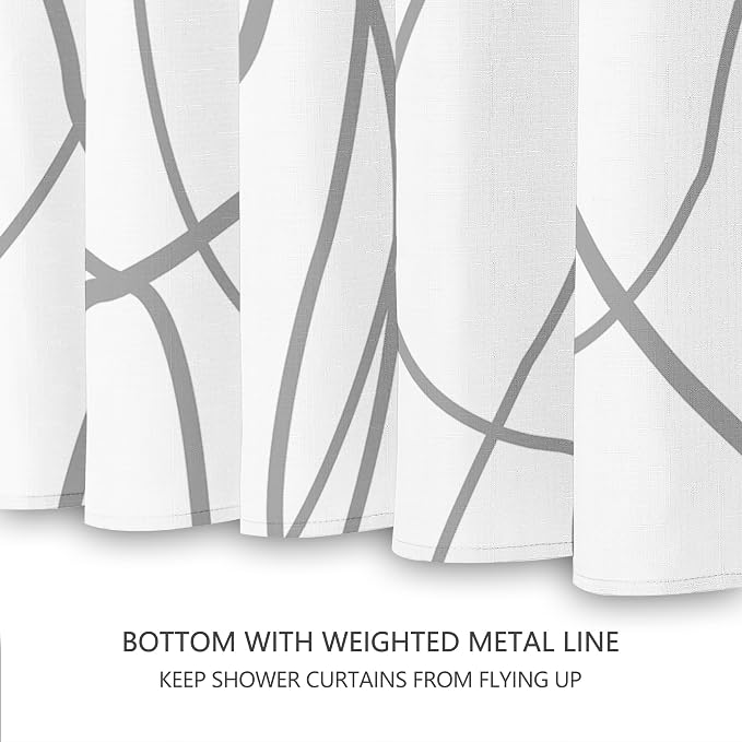 Tititex Morden 140gms Faux Linen Fabric Bath Shower Curtain Set Textured Fabric - Image 4