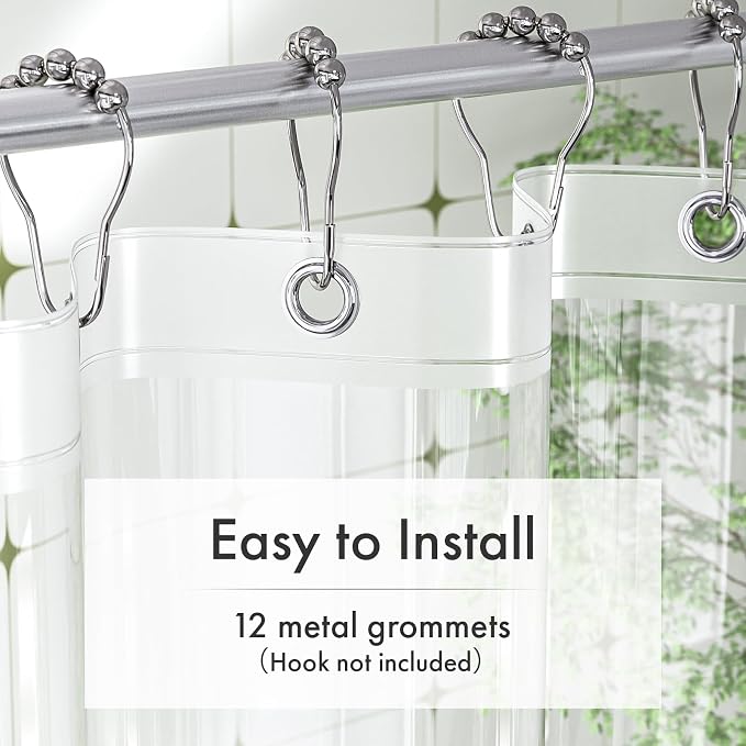 Amazer Extra Long Shower Curtain Liner 72 x 84 Clear Shower Liner Medium Weight - Image 6