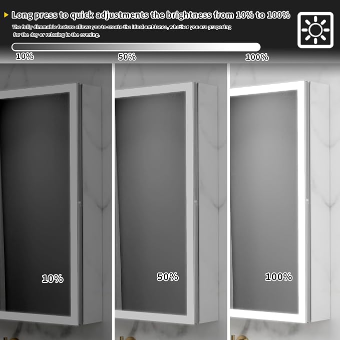 LED Medicine Cabinet Mirror for Bathroom, 30x30 Medicine Cabinet - Image 8