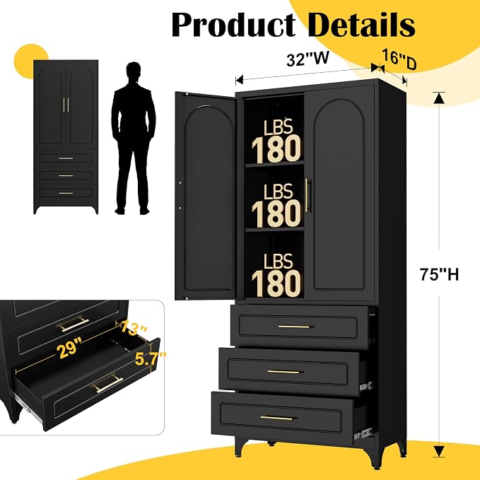 Metal Kitchen Pantry Storage Cabinet - Image 3