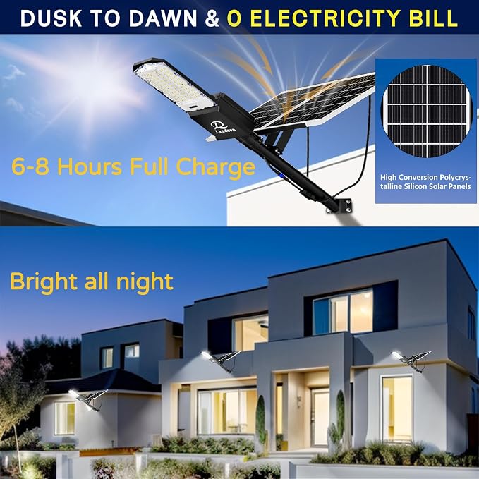 10800w Solar Street Lights Outdoor Waterproof Black, 650000LM Super Bright LED - Image 3