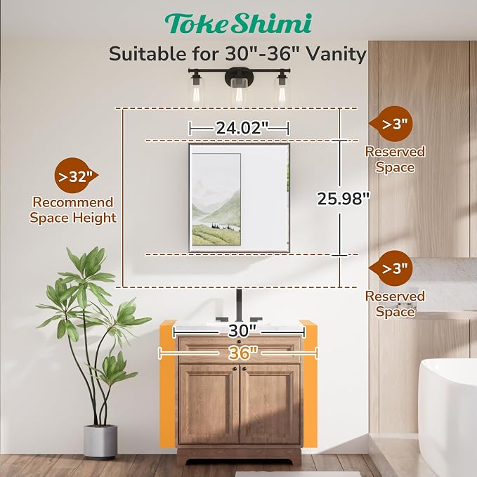 TokeShimi 24x26 Recessed Medicine Cabinet - Image 8