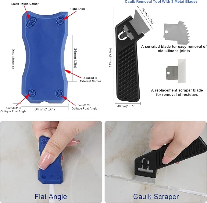 Caulking Tool Kit Silicone Sealant Finishing Tool Set Silicone Profiling Kit - Image 6