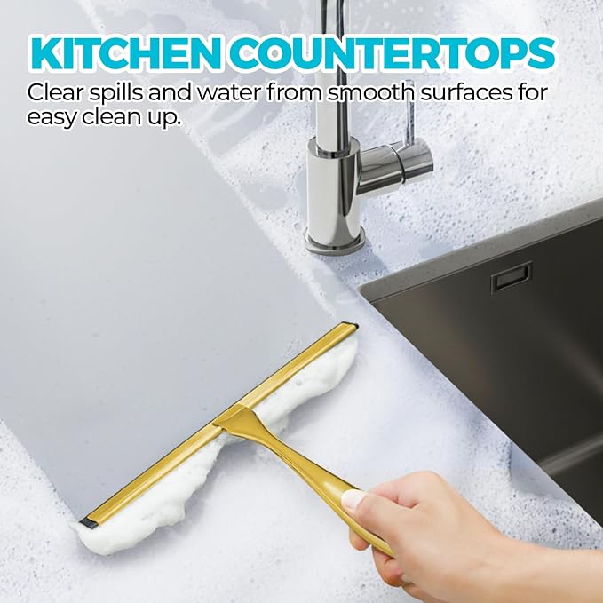 12-Inch Golden All-Purpose Shower Squeegee - Image 6