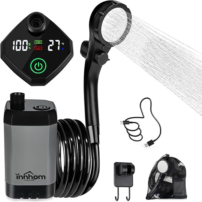innhom Portable Camping Shower, 6000mAh Rechargeable Camp Shower Pump by innhom