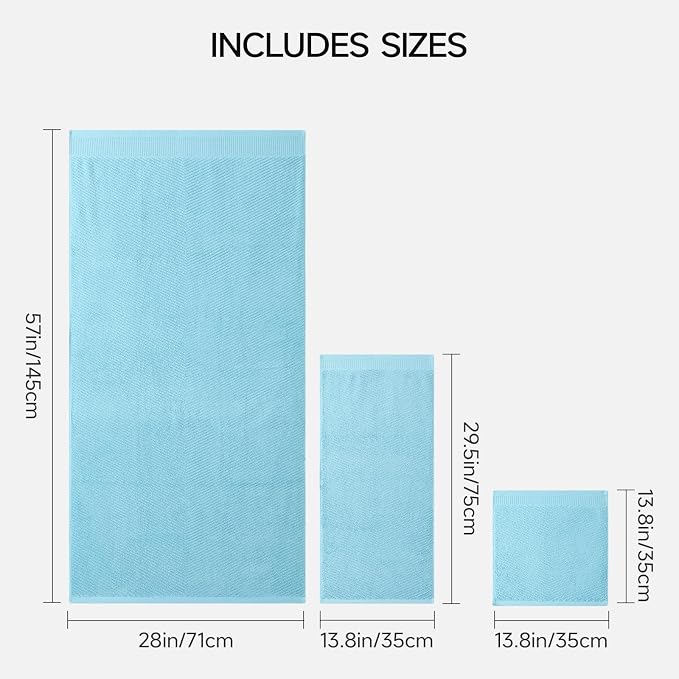 REDKISS Luxury Bath Towel Set of 8, 100% Cotton Bathroom Towels Set - Image 3