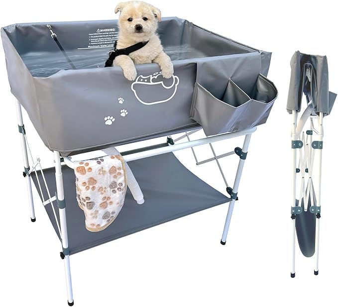 Elevated Dog Bathtub, Portable Dog Washing Station by Unknown