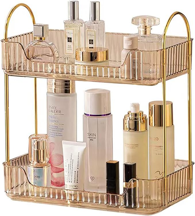 Bathroom Counter Organizer Countertop Storage, Cosmetics Skincare Shelf by SHUANGQING