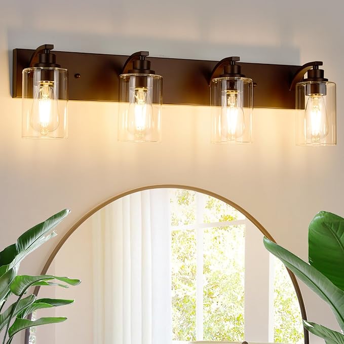 4-Light Bathroom Light Fixtures Modern ORB Vanity Lights by ALAISLYC