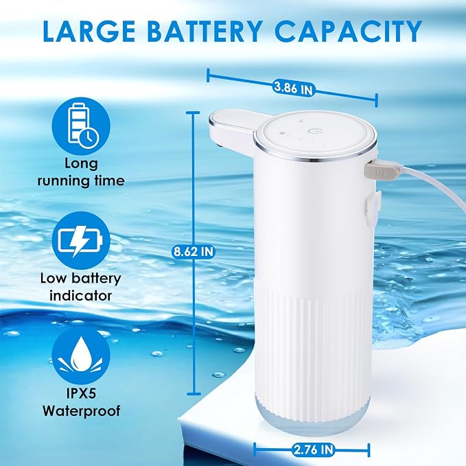 2 Pack Automatic Soap Dispenser Touchless, Rechargeable Foaming Hand Soap - Image 5