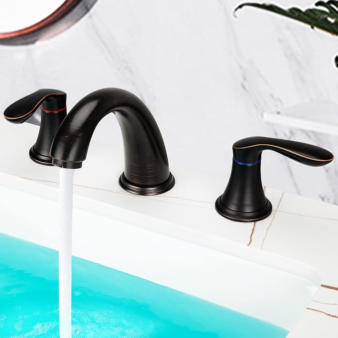 Bathroom Sink Faucet, Faucet for Bathroom Sink, Widespread ORB Bathroom Faucet - Image 3