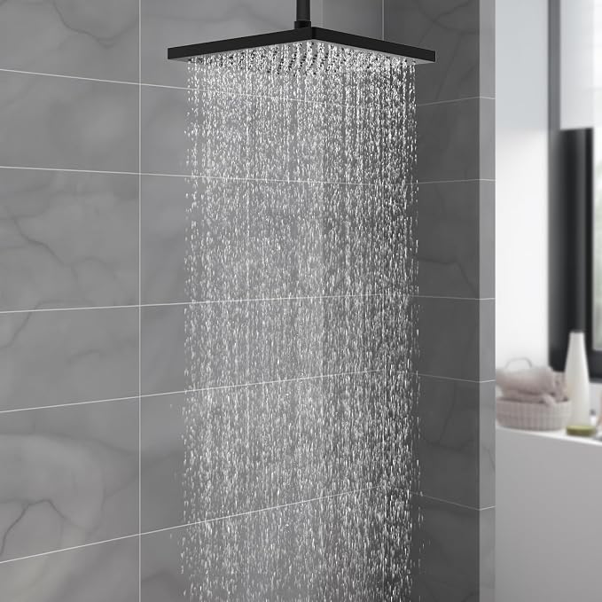 Hibbent Thickness Metal Rain Shower Head, 10 Inch High Pressure Rainfall Shower - Image 8