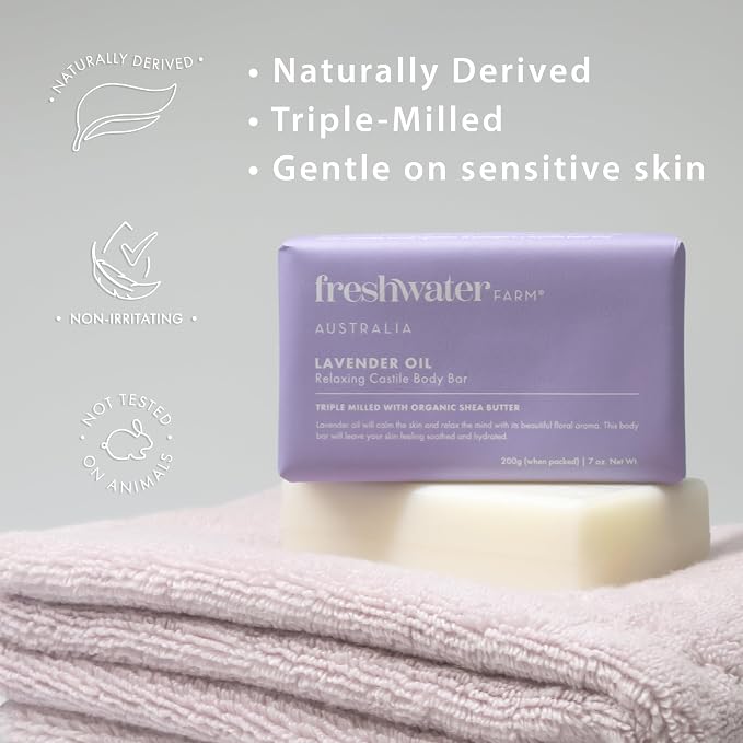 Freshwater Farm Australia Relaxing Castile Natural Bar Soap - Image 2