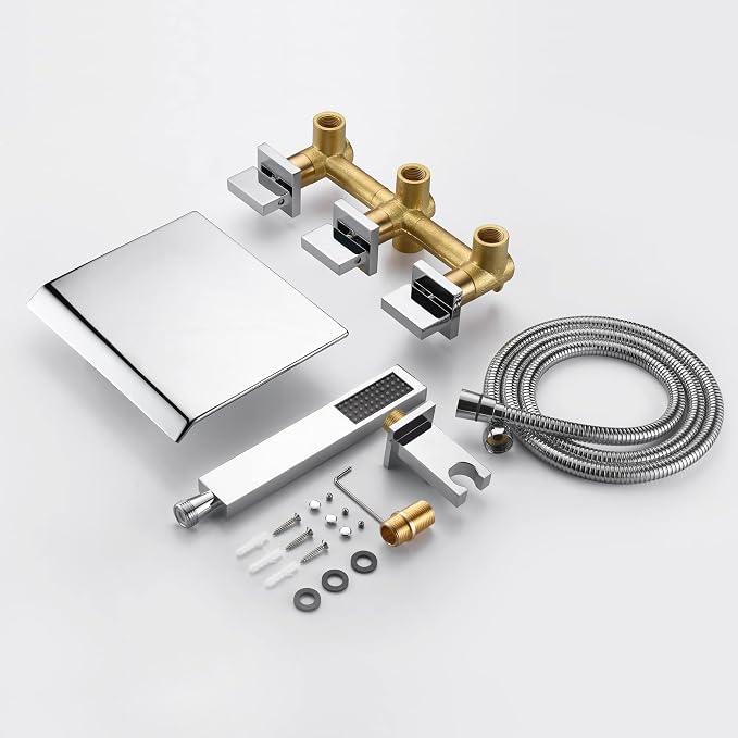 sumerain Waterfall Tub Faucet Wall Mount Bathtub Faucet - Image 8