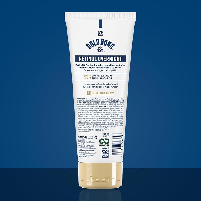 Gold Bond Age Renew Retinol Overnight Body & Face Lotion, - Image 2
