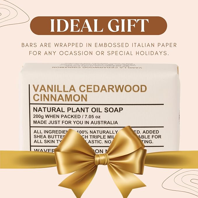Wavertree & London Vanilla Cedarwood Scented Natural Soap Bars, 7oz - Image 6