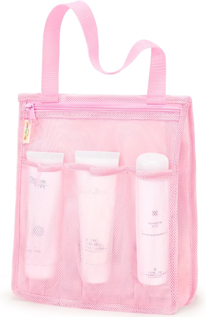 Mesh Shower Caddy Portable, Gym Travel Camp Dorm Room Essentials by famichan