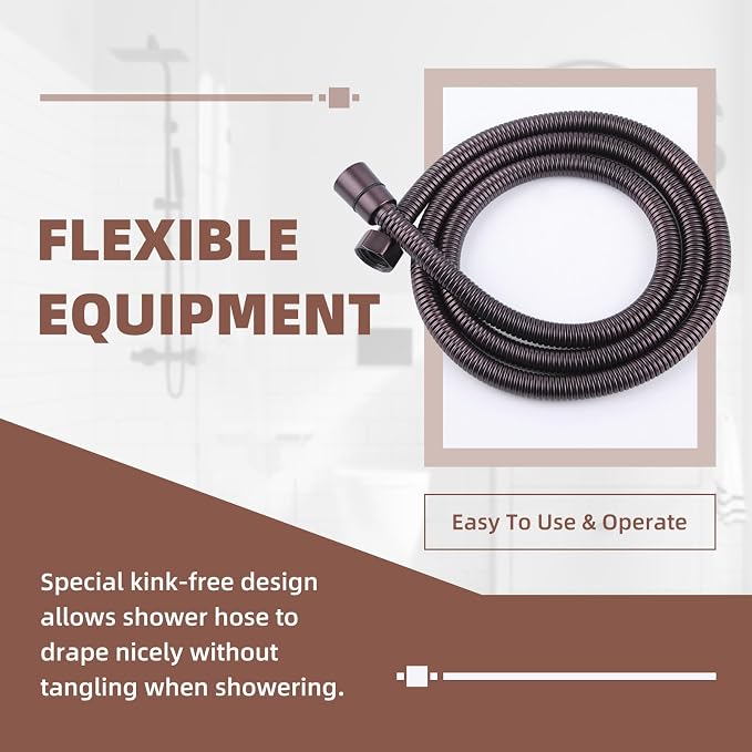 Angle Simple Shower Head Hose Lighter Oil Rubbed Bronze, Stainless Steel - Image 8