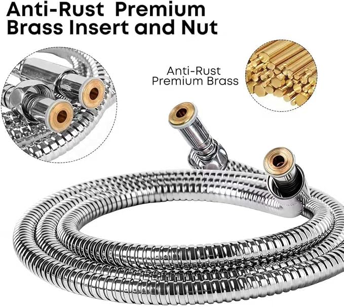 Klabb 59 Inch/150cm Stainless Steel Handheld Shower Hose, Flexible and Durable - Image 4