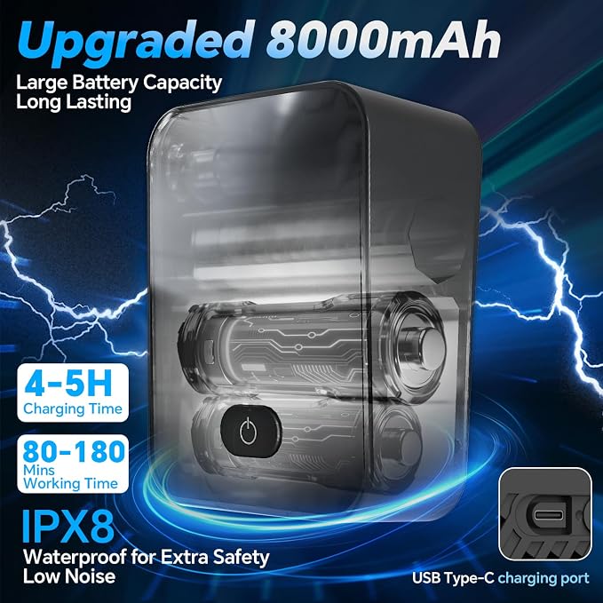 SHIJING Portable Shower with Heater, 8000mAh Rechargeable Battery - Image 3