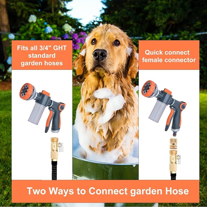 Dog Washing Hose Attachment, 8-in-1 Sprayer Hose Nozzle - Image 6