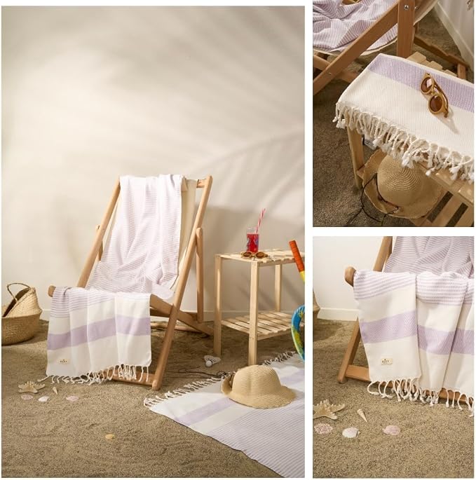 Ruvy Home Basics 2 Pack Turkish Beach Towels – Oversized Quick-Dry Bath Towels - Image 5