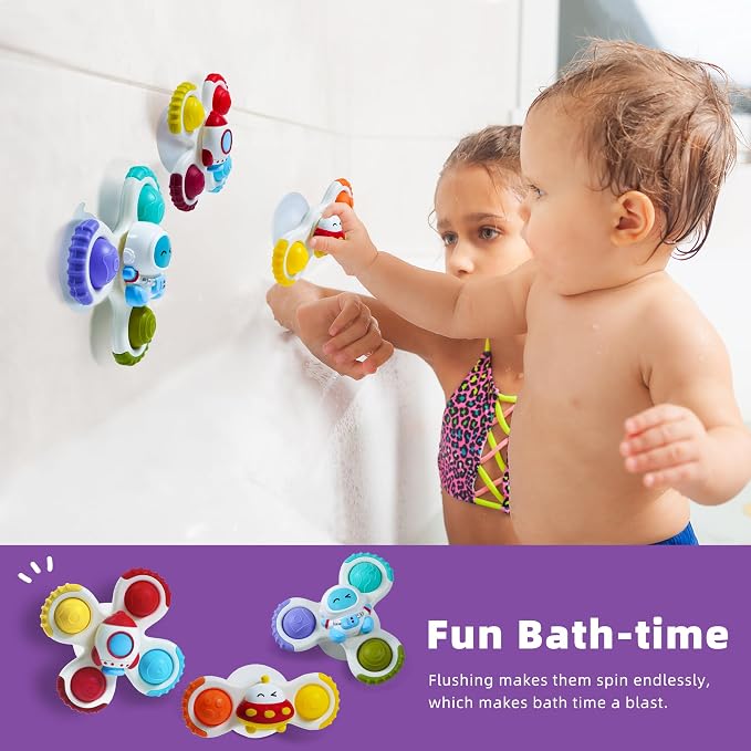 LiKee Strong Suction Cup Fidget Rotating Sensory Bath Toys - Image 5
