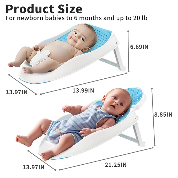 Baby Bathtub Support for Babies 0-6 Months, Foldable Portable Infant Bathtub - Image 4