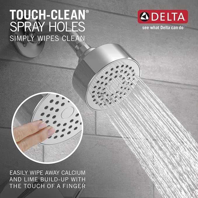 Delta Modern 14 Series Shower Faucet Set, Chrome Shower Head and Handle Set - Image 4