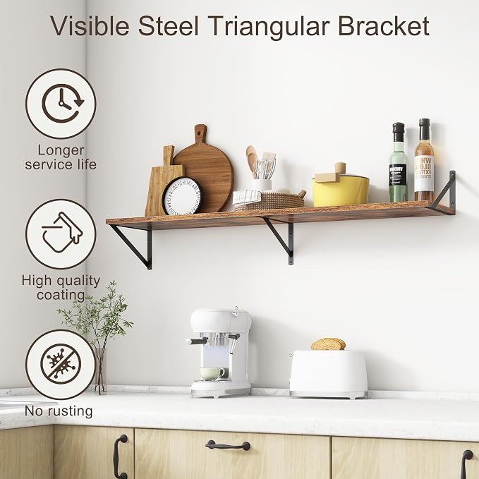 Floating Shelves 48 Inch Long, Wall Shelves 48 x 10, Wide Large Display Storage - Image 5