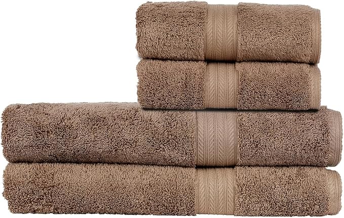 Christy Renaissance 4 Piece Brown Towel Set | 100% Egyptian Cotton | Luxury by Christy