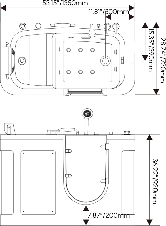 Homary Walk-In Bathtub for Seniors - Image 8