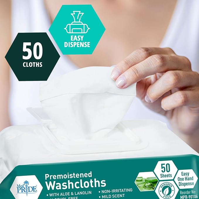MED PRIDE 600 Count 8 X12 in Premoistened Disposable Wet Washcloths - Image 3
