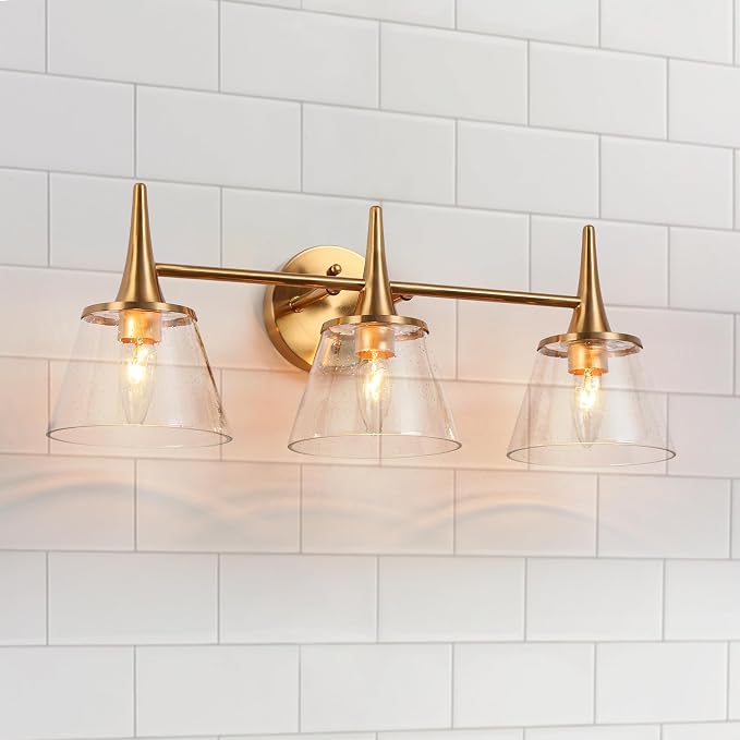 KSANA Gold Bathroom Light Fixtures, 22.5'' Modern Plating Brass Vanity Lights - Image 2