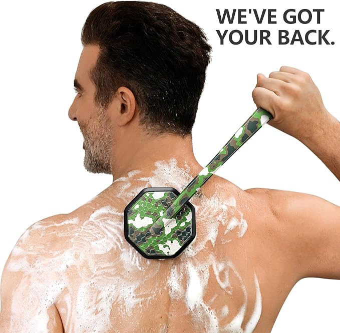 iTokGoK® Platinum Camo Green Pattern Silicone Back Scrubber - Image 2