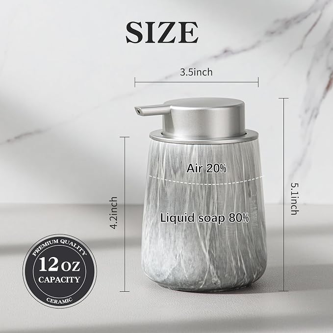 Enra Ceramic Foaming Soap Dispenser, 12 oz GrayHand Foam Soap Dispenser - Image 2