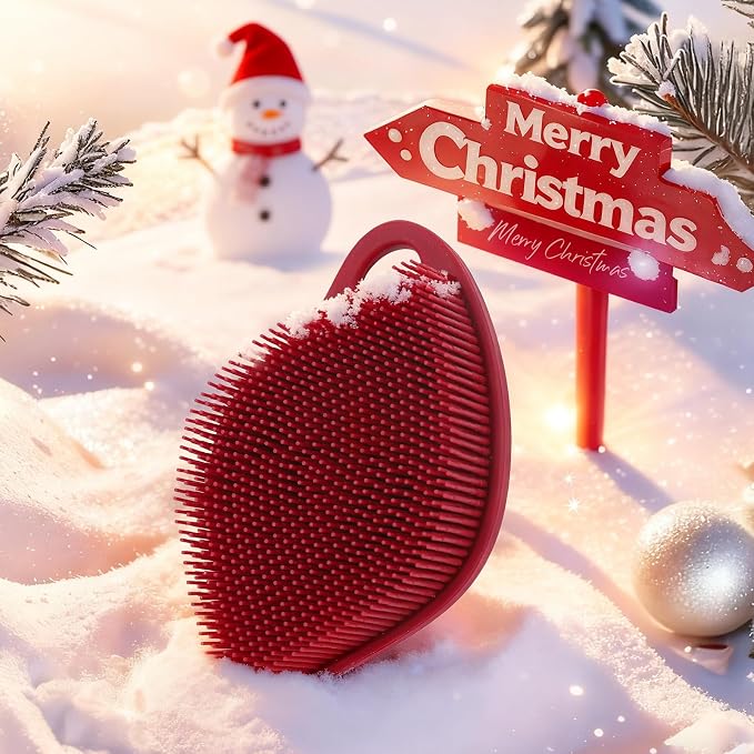 Sndyi Christmas Silicone Body Scrubber, Limited Edition Leaf-Shaped Shower Brush - Image 2