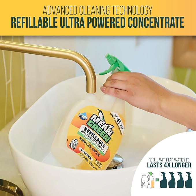 Mean Green Refillable Ultra Powered Bathroom Cleaner Concentrate, Tropical - Image 2