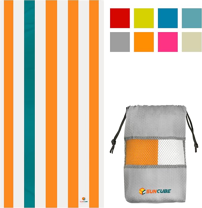 SUN CUBE Microfiber Beach Towel, Quick Dry Sand Free Beach Towel, Lightweight - Image 2