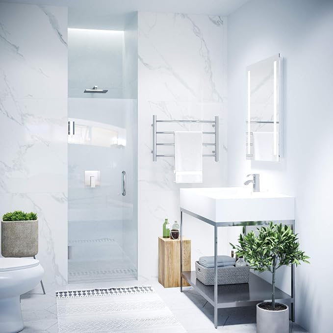ANZZI 70" x 24" Frameless Shower Door in Polished Chrome, Water Repellent Glass - Image 2