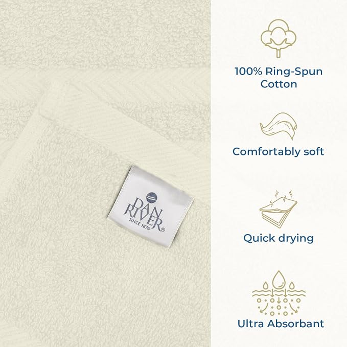 DAN RIVER 2 Pack Luxury Bath Sheets 35x70, 600 GSM, Soft & Quick Dry 100% Ring - Image 3