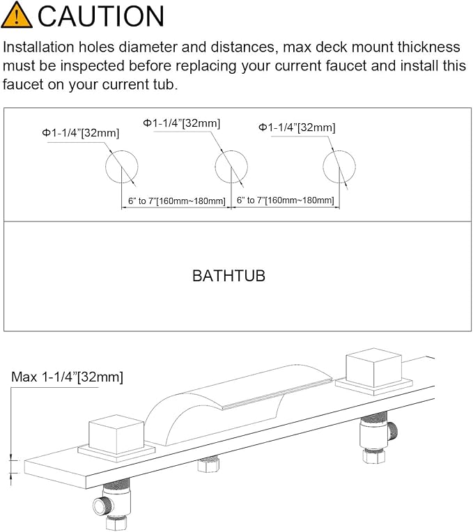 sumerain Roman Tub Faucets Brushed Nickel, Waterfall Spout - Image 7