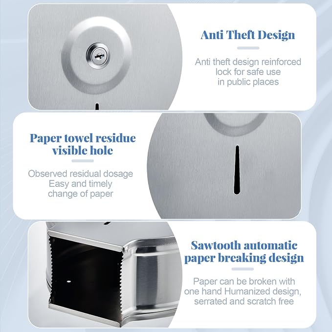 Mifoci 2 Pcs Industrial Toilet Paper Holder Commercial Roll Dispenser Wall - Image 4