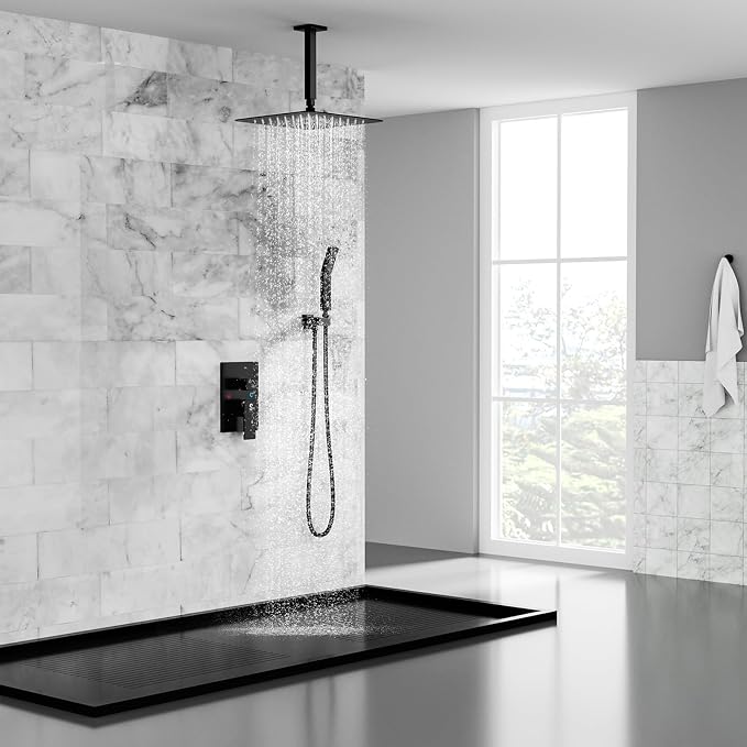 SR SUN RISE 10 Inch Ceiling Mounted Shower System Rain Mixer Shower Combo Set - Image 2