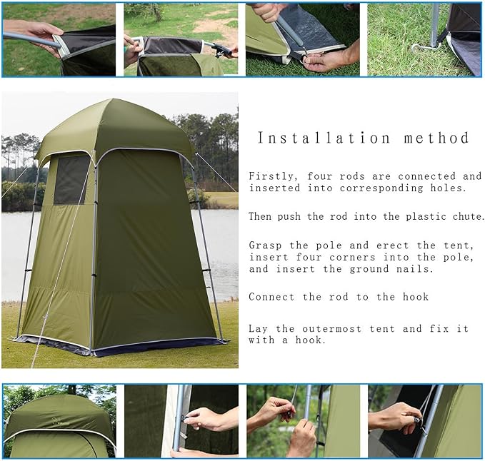 Vidalido Outdoor Camping Shower Tent Easy Setup Privacy Tent Changing Room - Image 7