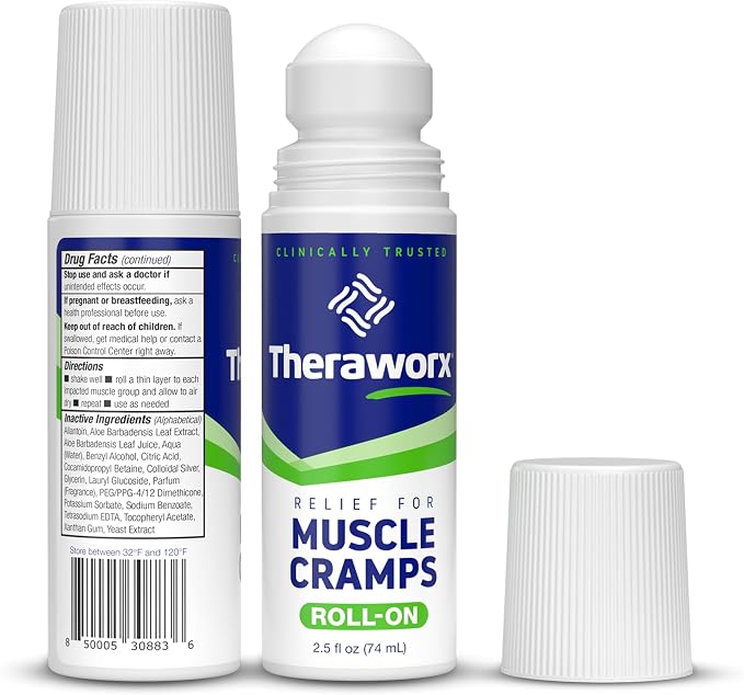 Theraworx Relief for Muscle Cramps Roll-On Fast-Acting Muscle Spasm, Leg - Image 2