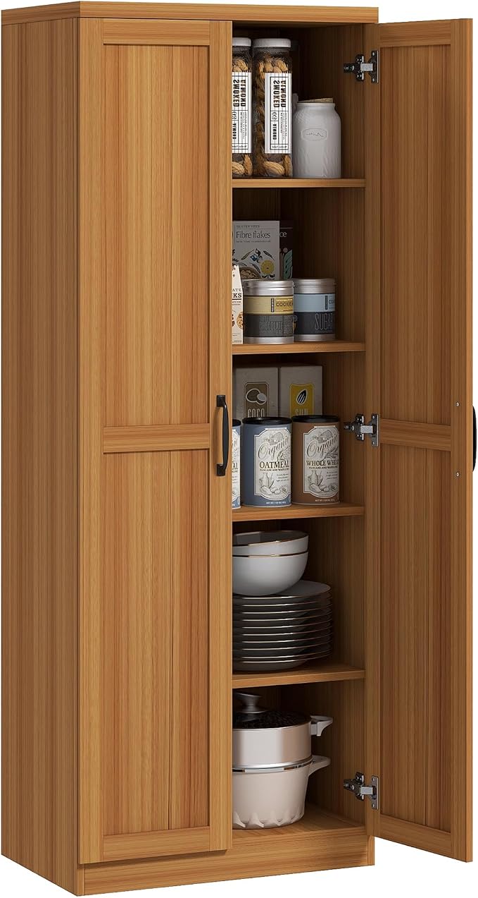 HOMCOM 63" 2-Door Kitchen Pantry, Freestanding Storage Cabinet by HOMCOM